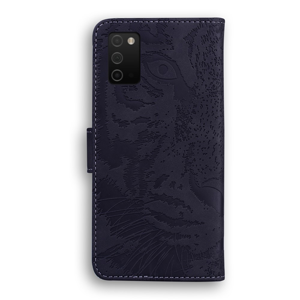 Tiger Imprint Full Protection Leather Wallet Stand Phone Shell Case for Samsung Galaxy A03s (164.2 x 75.9 x 9.1mm) - Black-3