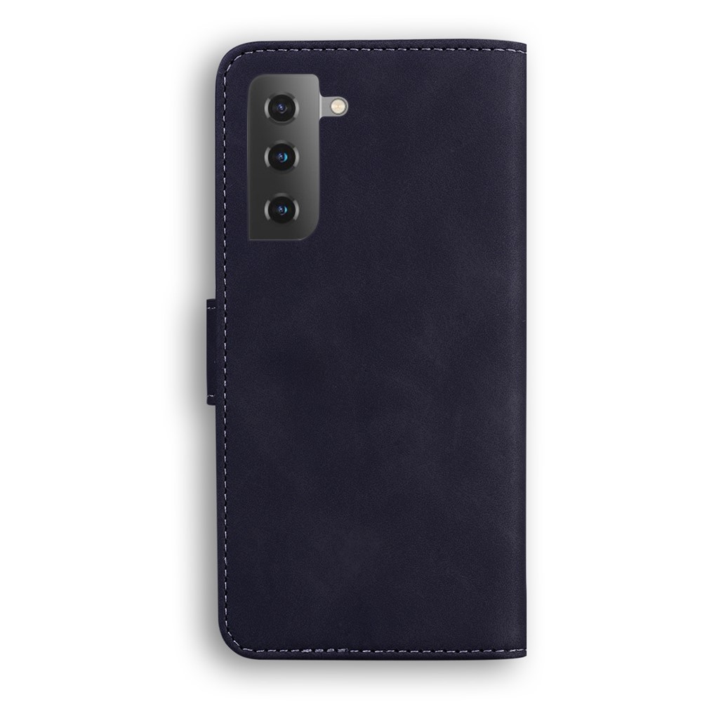 Solid Color Full-Protective Leather Phone Protective Shell with Stand and Wallet for Samsung Galaxy S22 - Black-3