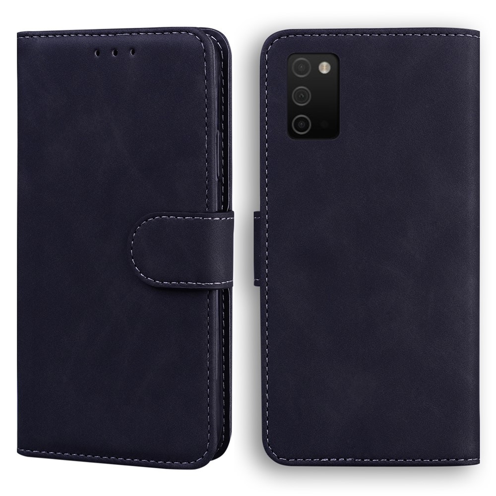 Shockproof Quality Leather Protective Phone Case Shell Stand Wallet Cover for Samsung Galaxy A03s (164.2 x 75.9 x 9.1mm) - Black-1