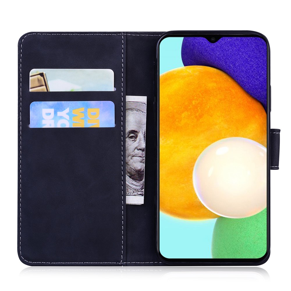 Shockproof Quality Leather Protective Phone Case Shell Stand Wallet Cover for Samsung Galaxy A03s (164.2 x 75.9 x 9.1mm) - Black-4