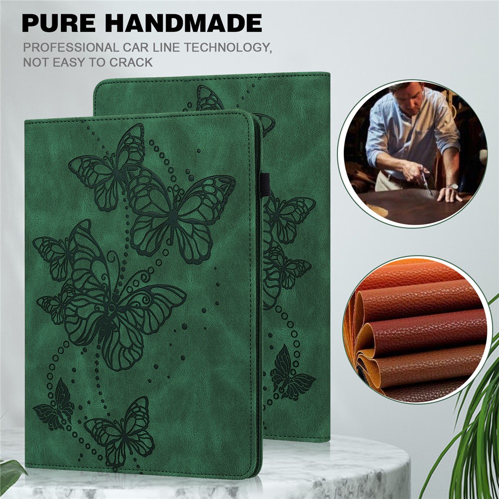 Butterflies Imprinted Scratch-Resistant Anti-Fall Card Slots Design Tablet Case with Stand for Samsung Galaxy Tab A 10.1 (2019)SM-T510 (Wi-Fi) - Green-5