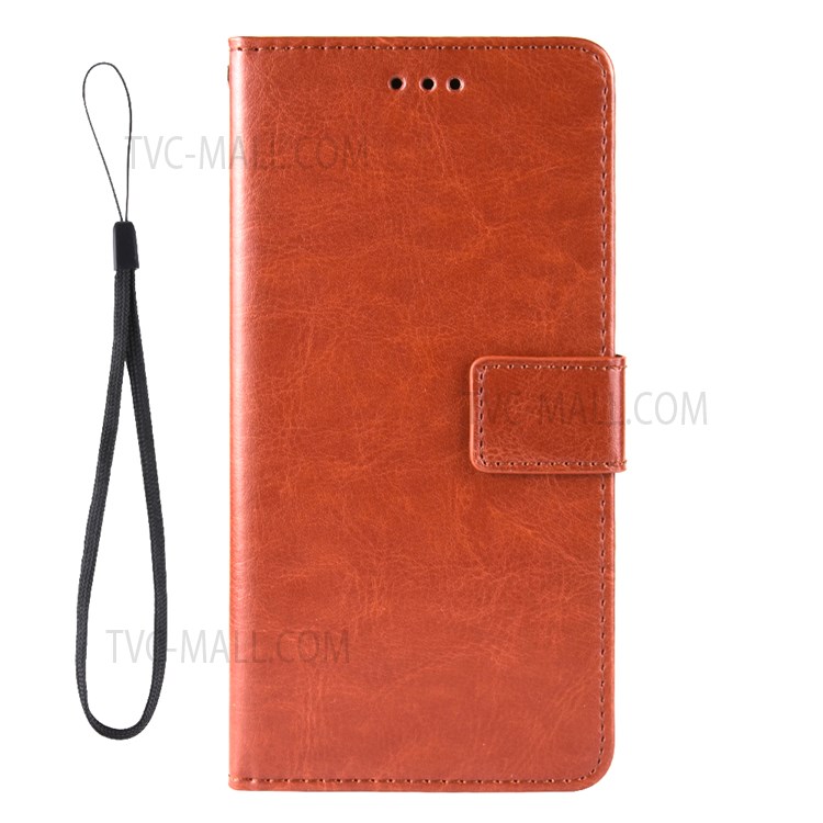 Crazy Horse Texture Pen Slot Design PU Leather Stand Magnetic Clasp Phone Cover with Strap for Samsung Galaxy Z Fold3 5G - Brown-2
