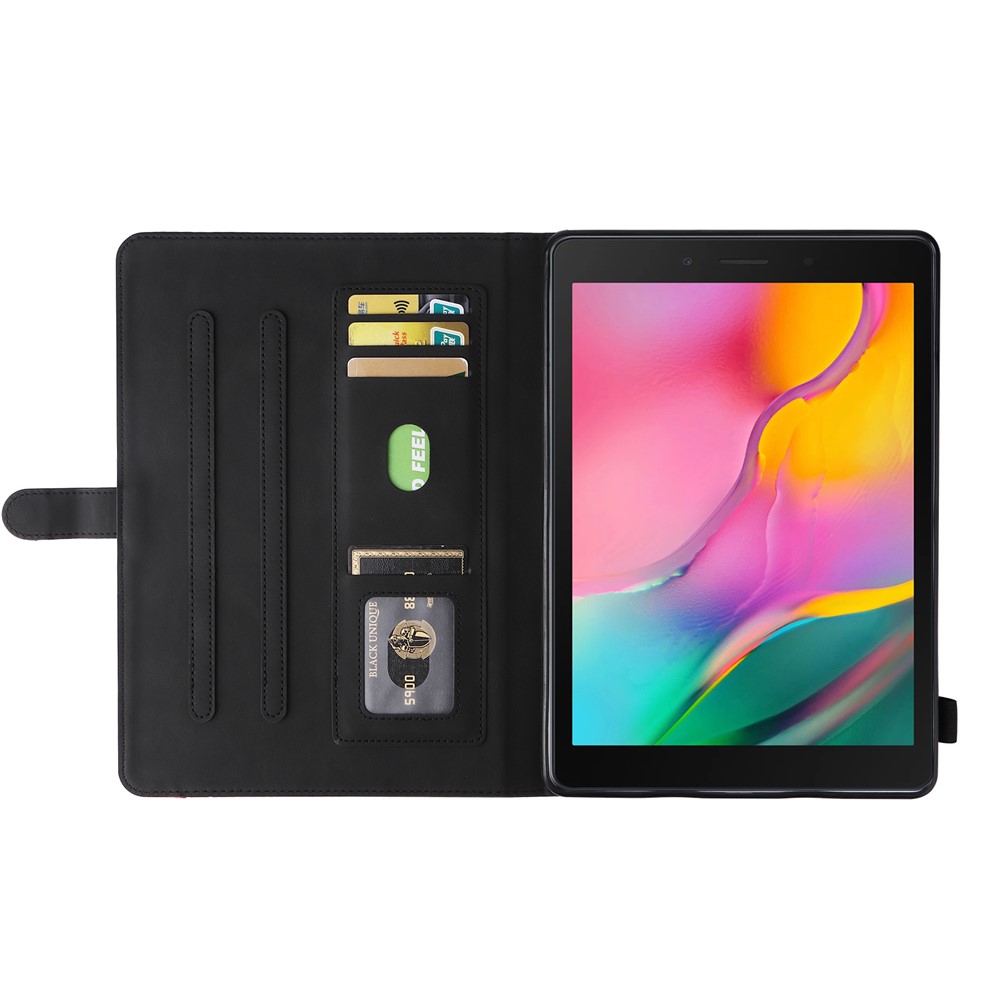 Dual-Color Splicing PU Leather Tablet Stand Case Cover with Card Holder for Samsung Galaxy Tab A 8.0 (2019)/T290/T295 - Black-6