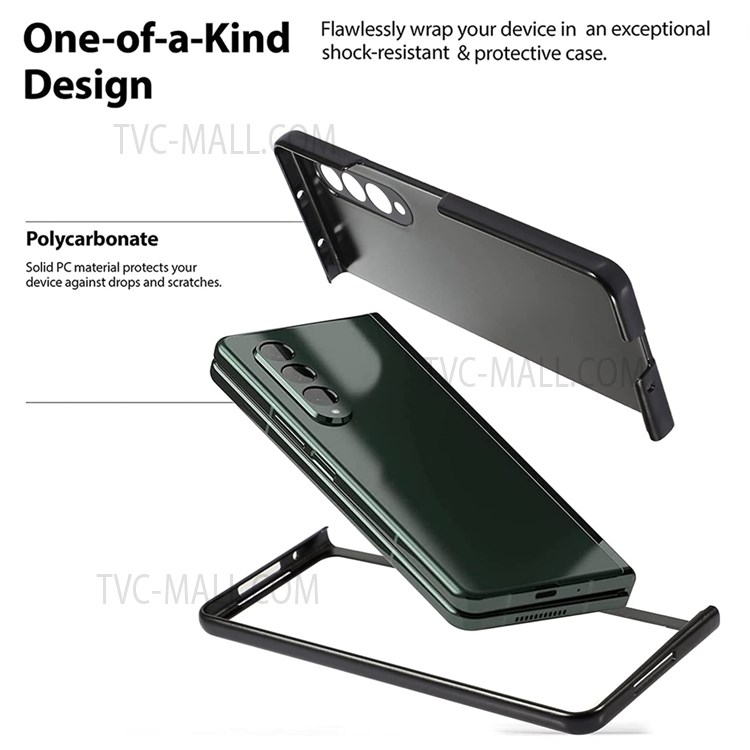 Shock-Absorbed Rubberized Finish Hard PC Phone Case for Samsung Galaxy Z Fold3 5G - Green-5