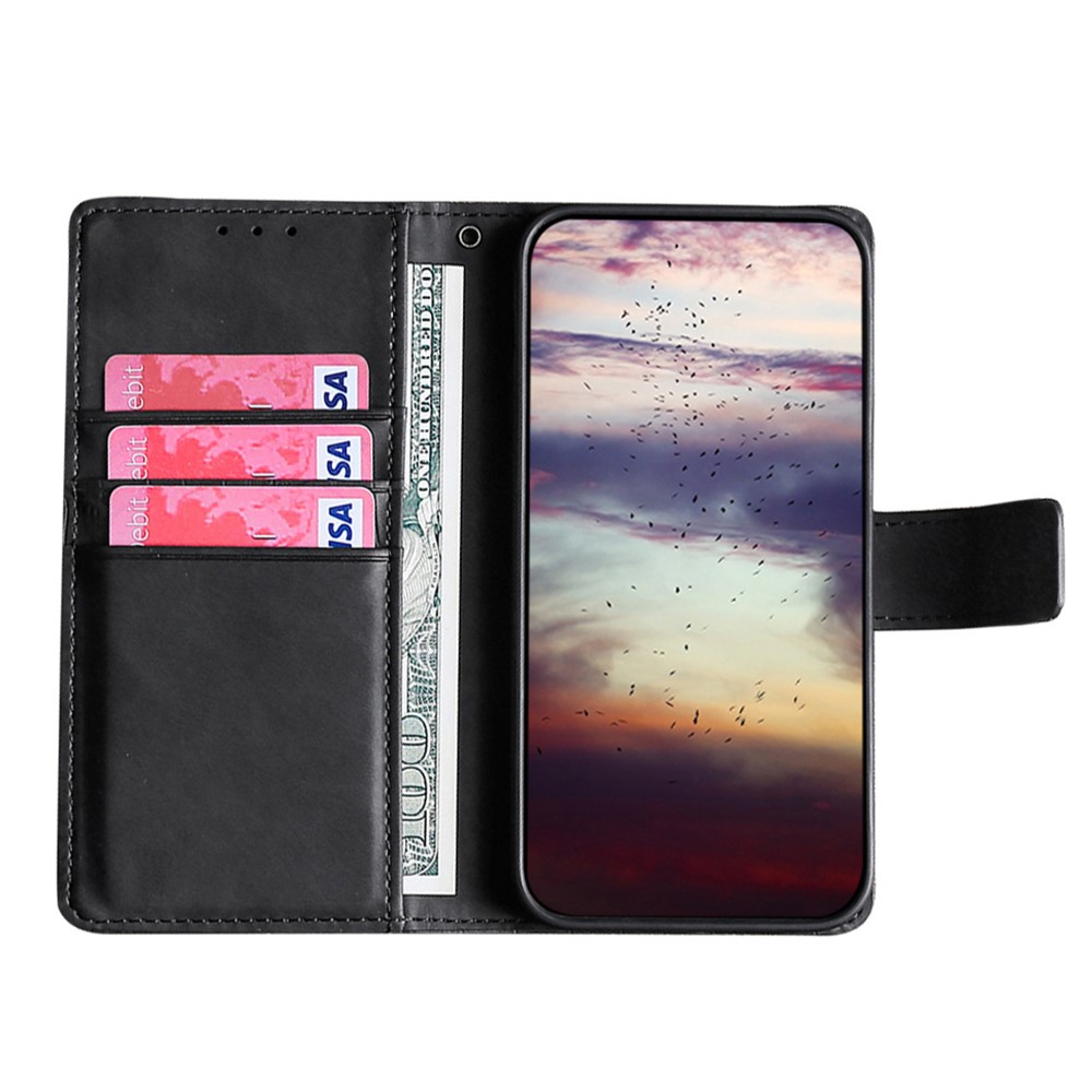 Fall Protection Supporting Stand Design Crocodile Texture Wallet Leather Case Phone Cover Shell for Samsung Galaxy S22 Plus - Black-4