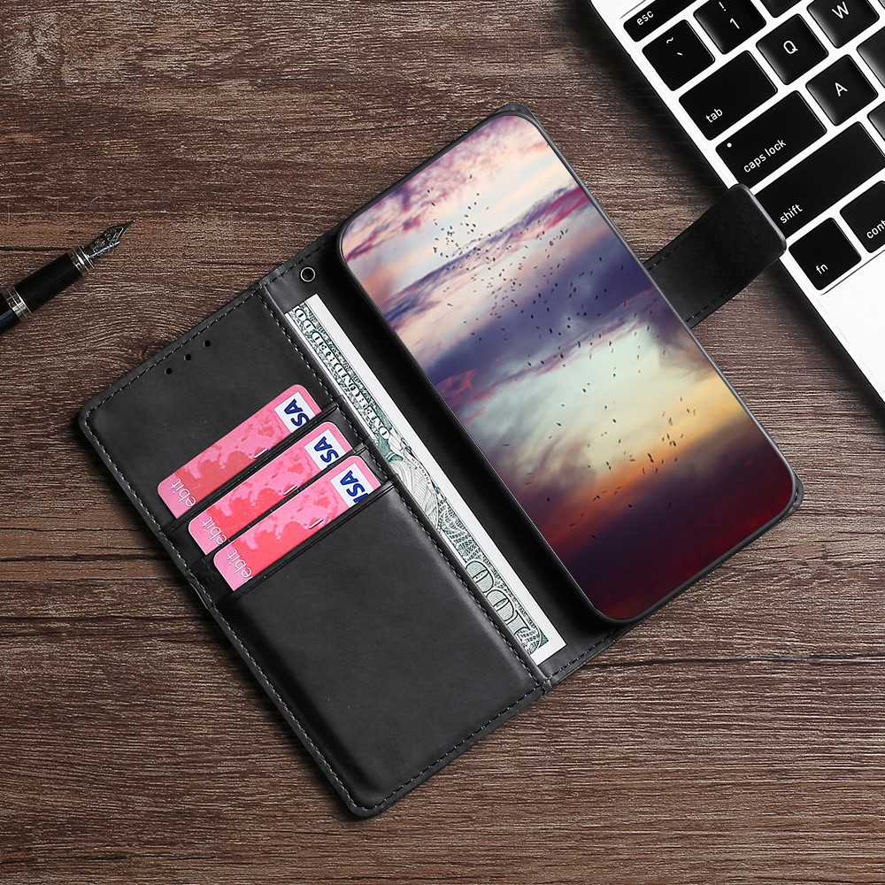 Fall Protection Supporting Stand Design Crocodile Texture Wallet Leather Case Phone Cover Shell for Samsung Galaxy S22 Plus - Black-7