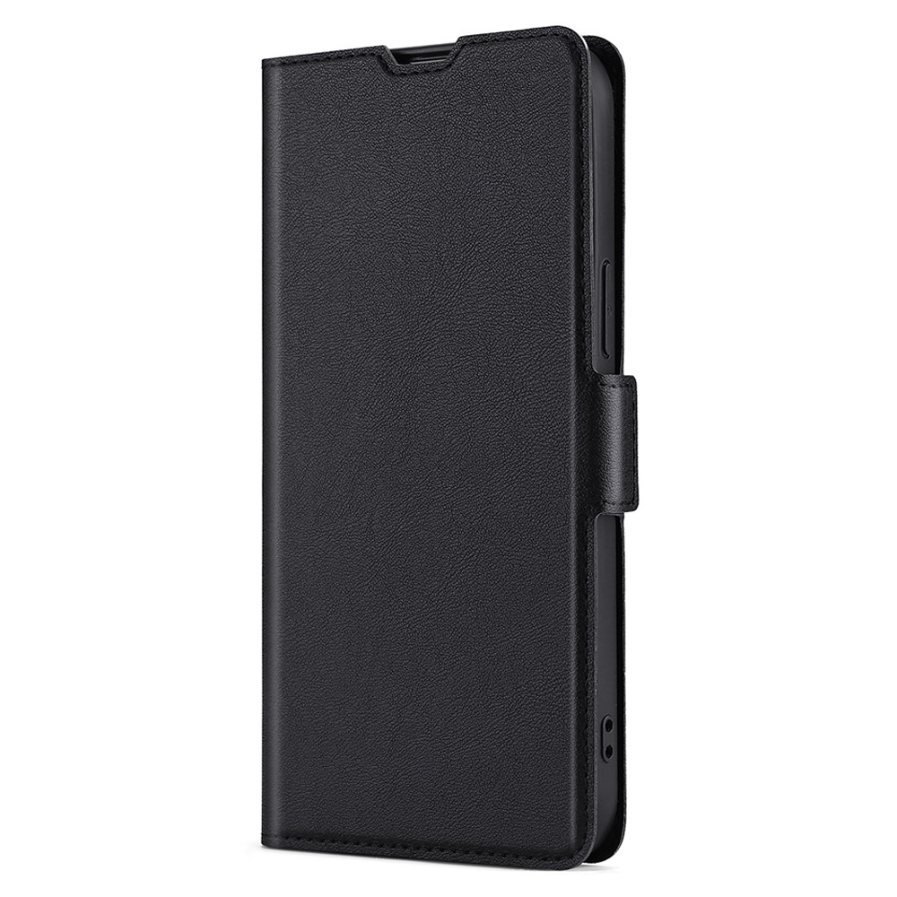360 Degree Protection Side Magnetic Closure Ultra-thin Leather Phone Card Slot Stand Cover Case for Samsung Galaxy S22 - Black-2