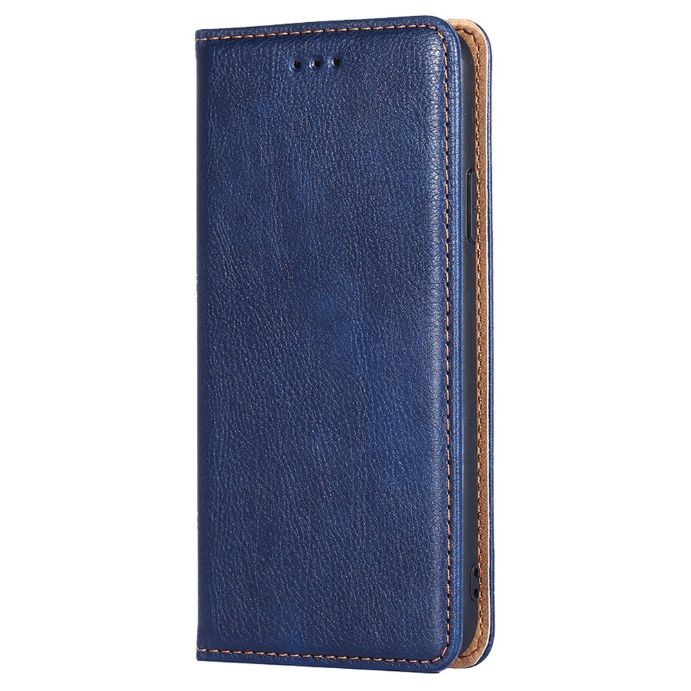 Solid Color Wallet Stand Auto-absorbed Leather Phone Case Shell for Samsung Galaxy A13 5G - Blue-2