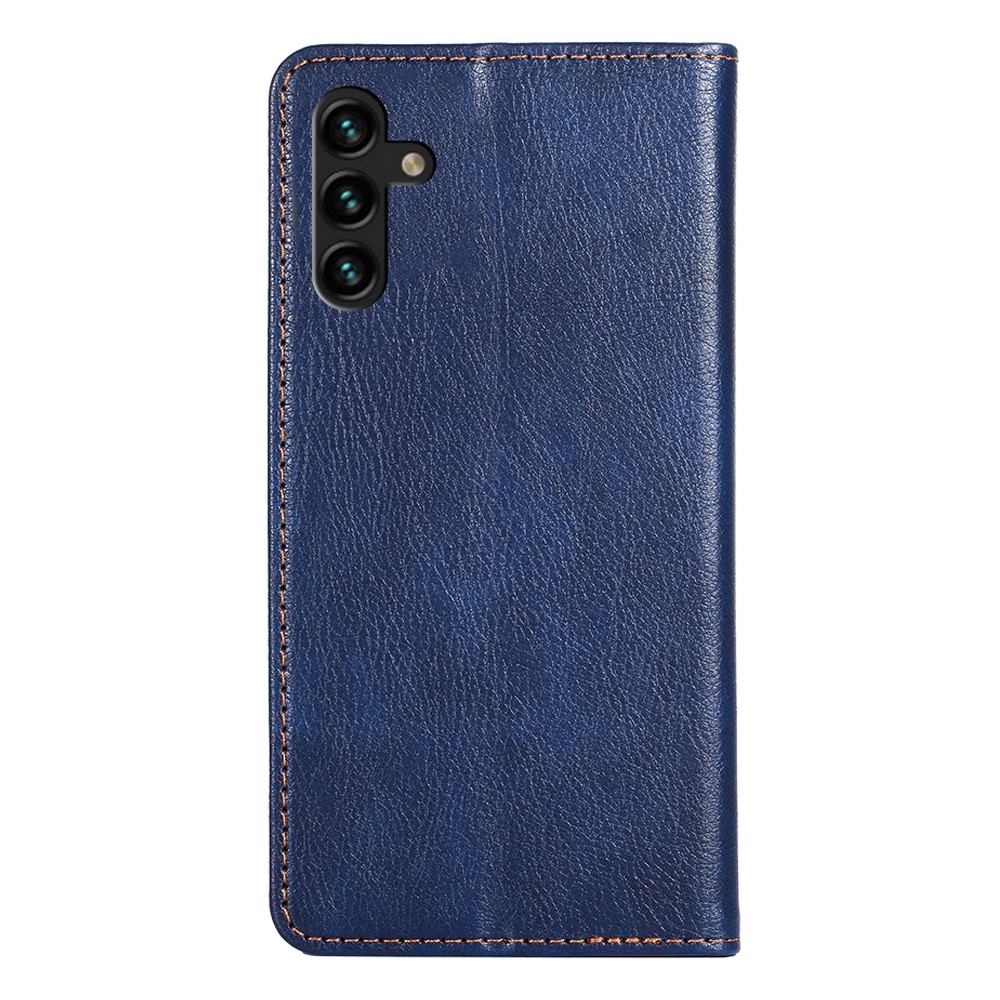Solid Color Wallet Stand Auto-absorbed Leather Phone Case Shell for Samsung Galaxy A13 5G - Blue-3