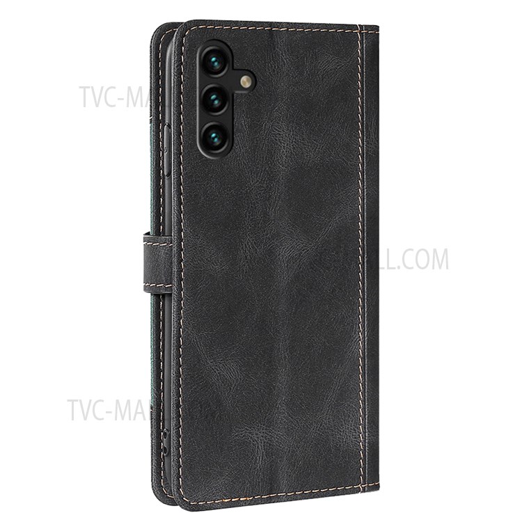 Skin-touch Feel Leather Phone Case with Stand for Samsung Galaxy A13 5G - Black-3