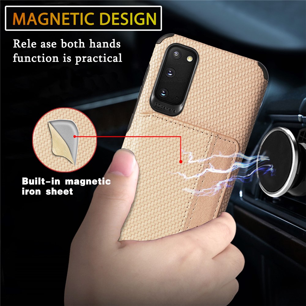 Woven Texture Kickstand Wallet Design PU Leather Coated Hybrid Phone Cover Case for Samsung Galaxy S20 - Black-8
