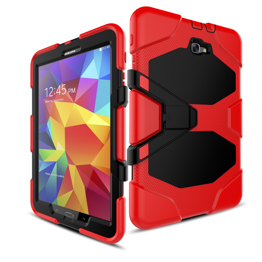 Military Duty Silicone PC Hybrid Cover for Samsung Galaxy Tab A 10.1 (2016) T580 T585 - Red-5