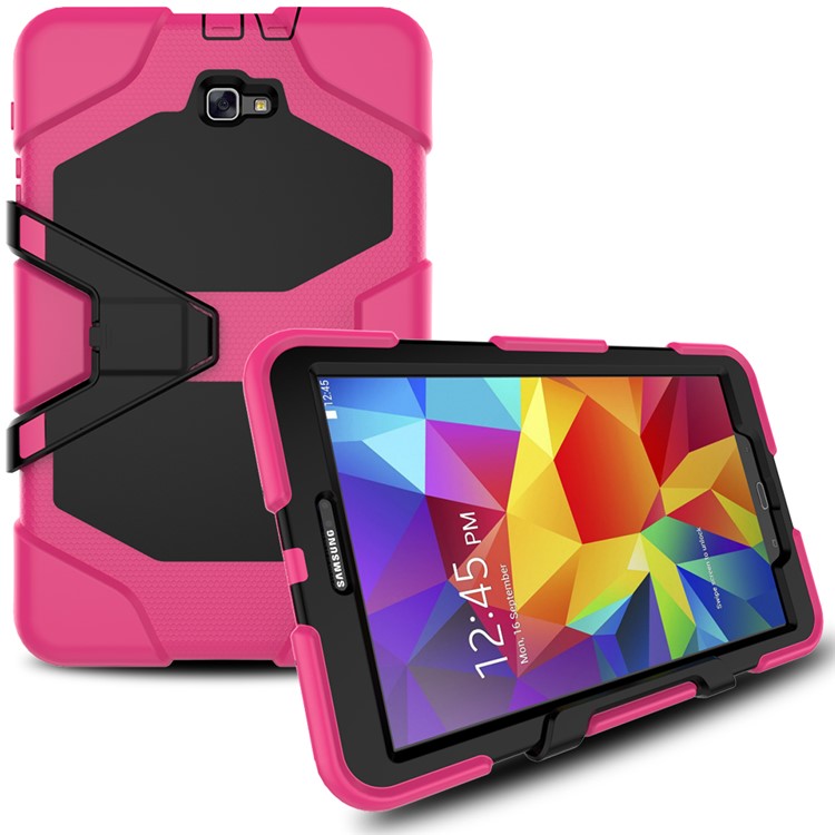 Heavy Duty Silicone PC Combo Shell for Samsung Galaxy Tab A 10.1 (2016) T580 T585 - Rose-1
