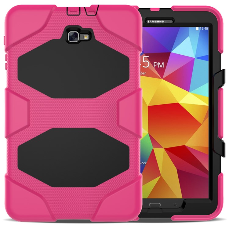 Heavy Duty Silicone PC Combo Shell for Samsung Galaxy Tab A 10.1 (2016) T580 T585 - Rose-2