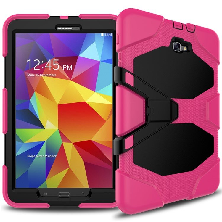 Heavy Duty Silicone PC Combo Shell for Samsung Galaxy Tab A 10.1 (2016) T580 T585 - Rose-3