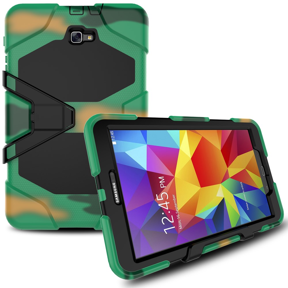 Military Duty Silicone PC Hybrid Cover for Samsung Galaxy Tab A 10.1 (2016) T580 T585 - Camouflage-1