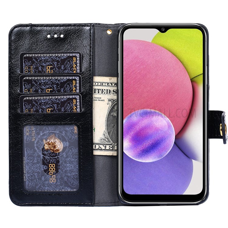 Flip Phone Case Wallet Stand Design Leather Case Zipper Pocket Phone Cover Shell with Strap for Samsung Galaxy S22 Ultra - Black-4