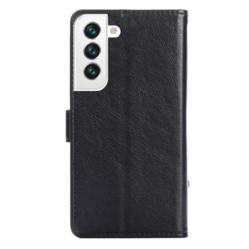 Practical Wallet Stand Design Leather Case Zipper Pocket Phone Cover Shell with Strap for Samsung Galaxy S22 Plus - Black-3
