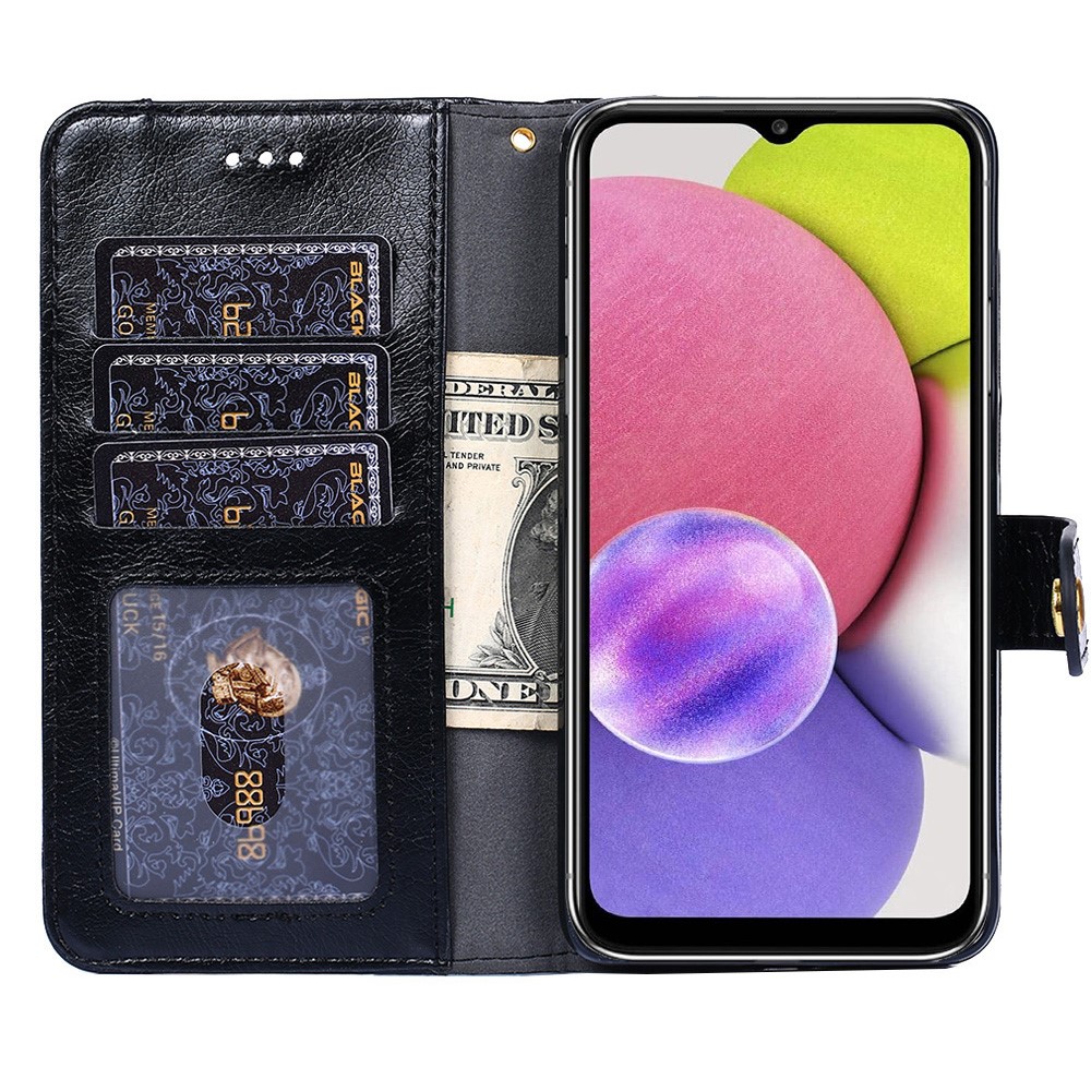 Practical Wallet Stand Design Leather Case Zipper Pocket Phone Cover Shell with Strap for Samsung Galaxy S22 Plus - Black-4