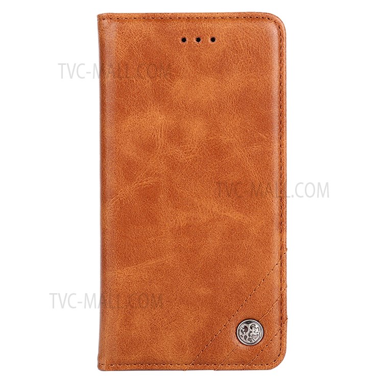 Triangle Stitching Line Leather Wallet Phone Stand Case for Samsung Galaxy S22 Ultra - Brown-2