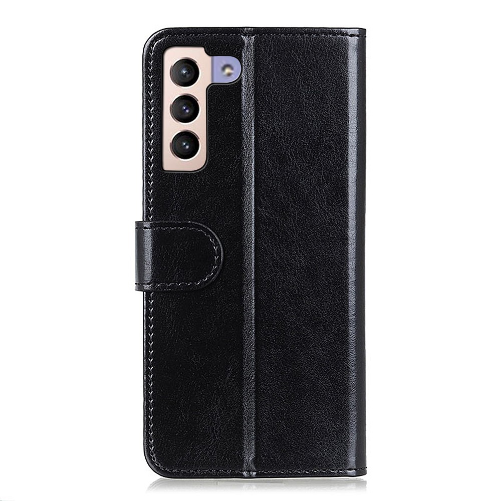 Crazy Horse Texture Leather Stand Wallet Case Phone Cover for Samsung Galaxy S22 Plus - Black-3
