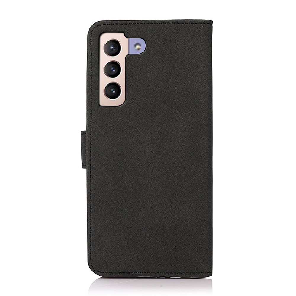 KHAZNEH Folio Flip Delicate Textured Leather Phone Wallet Cover Stand Case for Samsung Galaxy S22 Plus - Black-3