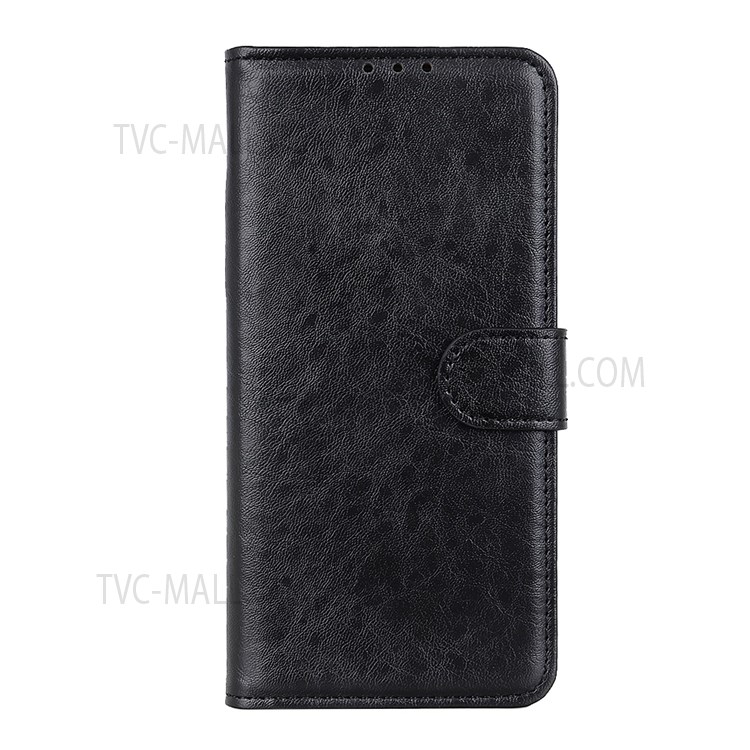 Crazy Horse PU Leather Wallet Shell Anti-fall Cell Phone Stand Cover for Samsung Galaxy S22 - Black-2