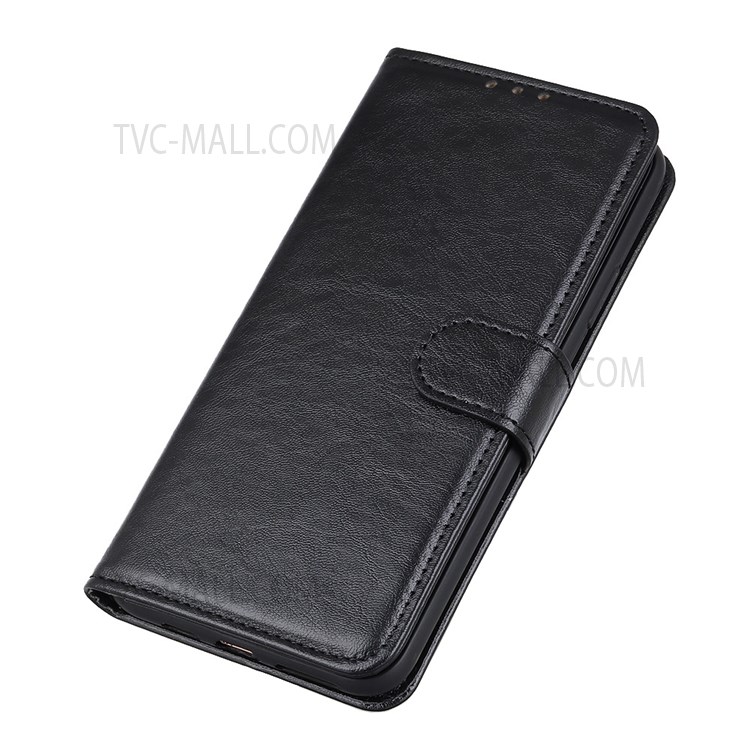Crazy Horse PU Leather Wallet Shell Anti-fall Cell Phone Stand Cover for Samsung Galaxy S22 - Black-6