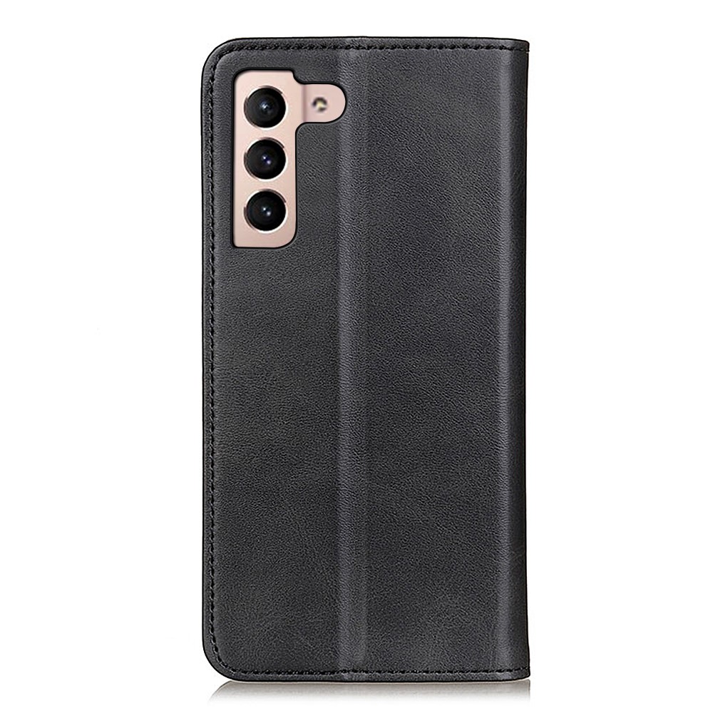All-Inclusive Auto-absorbed Split Leather Phone Cover with Wallet and Stand for Samsung Galaxy S22 - Black-3