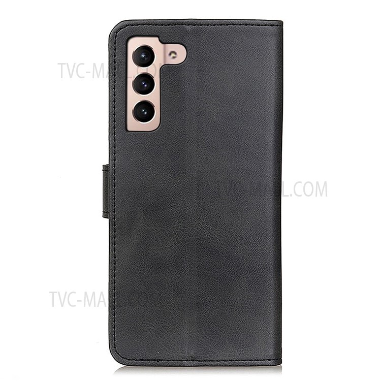Anti-scratch Phone Protector Cover Full Protection PU Leather Stand Wallet Case for Samsung Galaxy S22 - Black-3