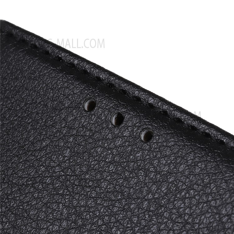 Wallet Stand Design Drop-Proof Litchi Texture PU Leather Case Cover with Secure Closing Magnet for Samsung Galaxy S22 Plus - Black-8