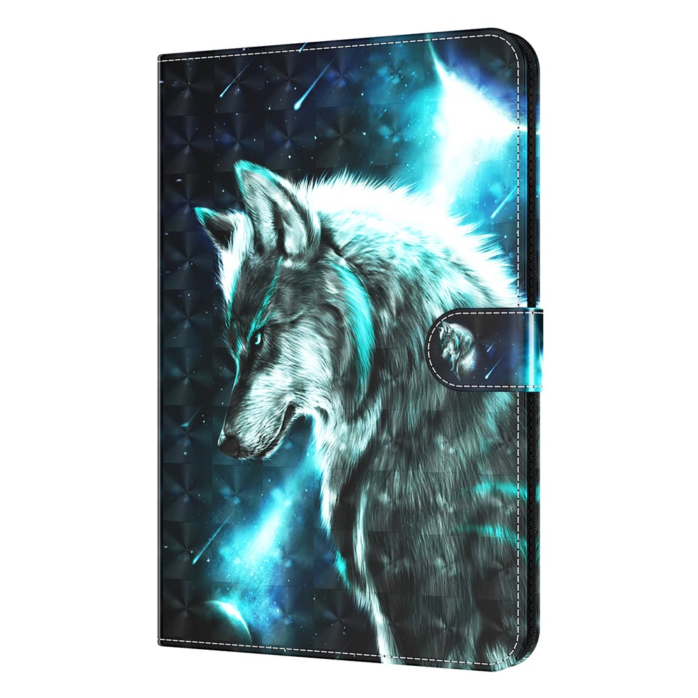 Pattern Printing Stand Wallet Shockproof Leather Tablet Case Cover for Samsung Galaxy Tab A8 10.5 2021 - Wolf-2