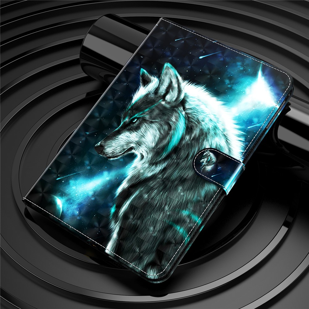 Pattern Printing Stand Wallet Shockproof Leather Tablet Case Cover for Samsung Galaxy Tab A8 10.5 2021 - Wolf-8