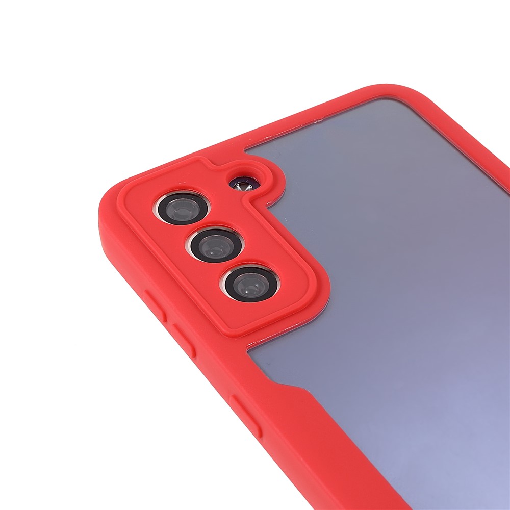 Detachable 2-in-1 Anti-Drop Acrylic + TPU Hybrid Phone Protective Case with PET Screen Protector for Samsung Galaxy S21 5G/S30 5G - Red-6