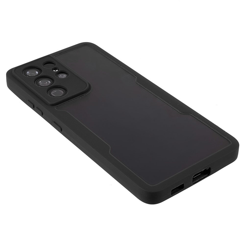 Shock-Absorbed Acrylic + TPU Detachable 2-in-1 Hybrid Phone Protective Case + PET Screen Protector for Samsung Galaxy S21 Ultra 5G/S30 Ultra 5G - Black-4