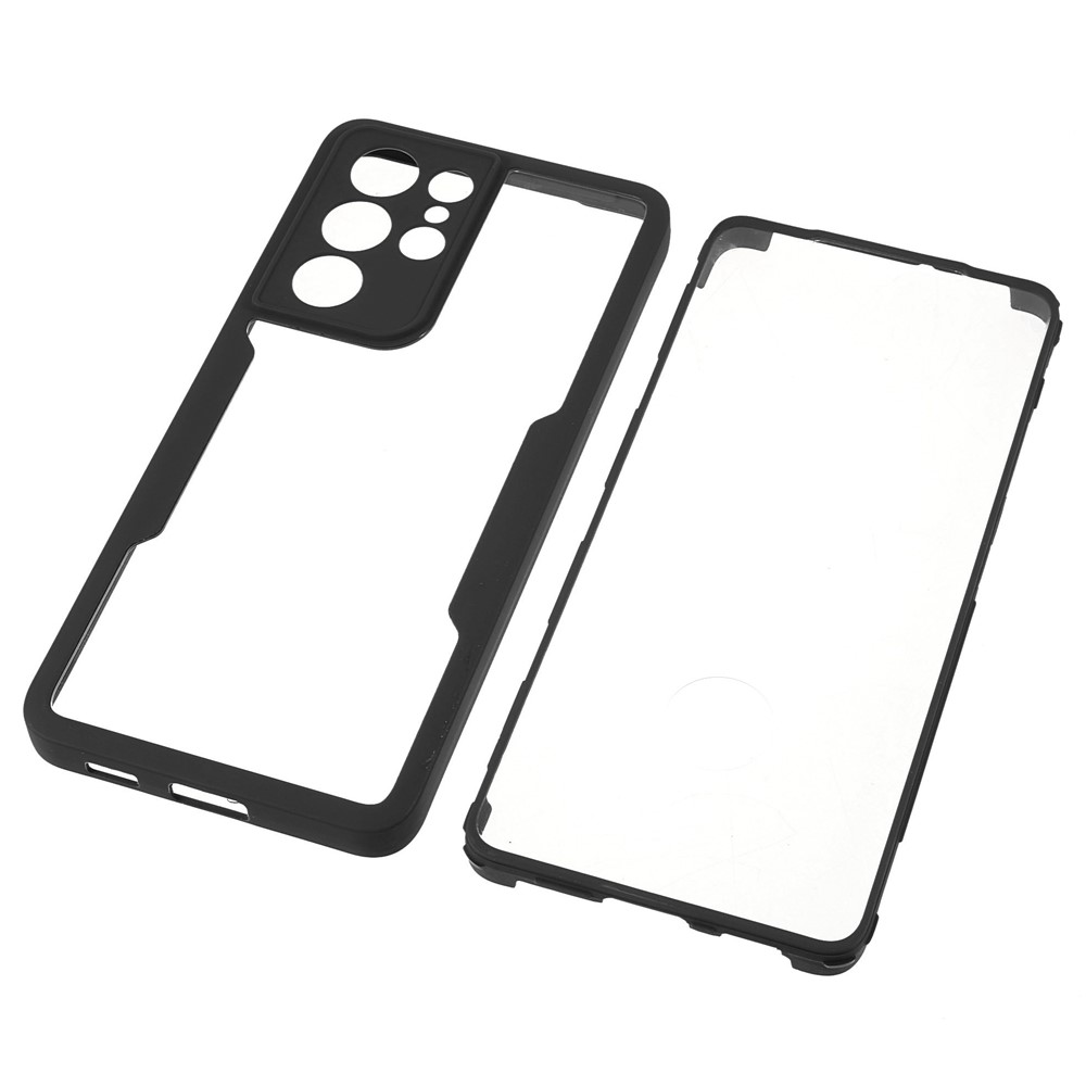 Shock-Absorbed Acrylic + TPU Detachable 2-in-1 Hybrid Phone Protective Case + PET Screen Protector for Samsung Galaxy S21 Ultra 5G/S30 Ultra 5G - Black-7