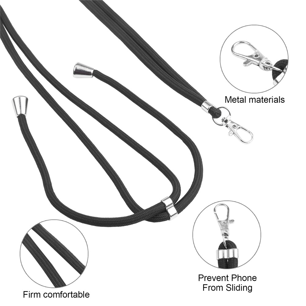 Colorful Adjustable Lanyard + Anti-Collision Honeycomb Design Shock-Absorbed Phone Case for Samsung Galaxy A72 4G/5G - Black-2