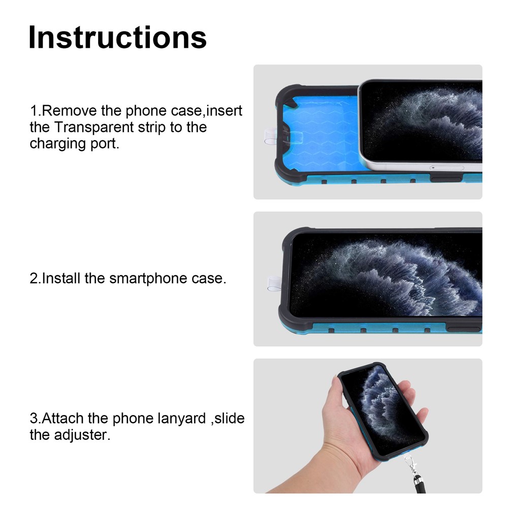 For Samsung Galaxy A12 Shockproof Hard PC+TPU Honeycomb Design Shock-Absorbed Phone Case with Hanging String - Blue-3