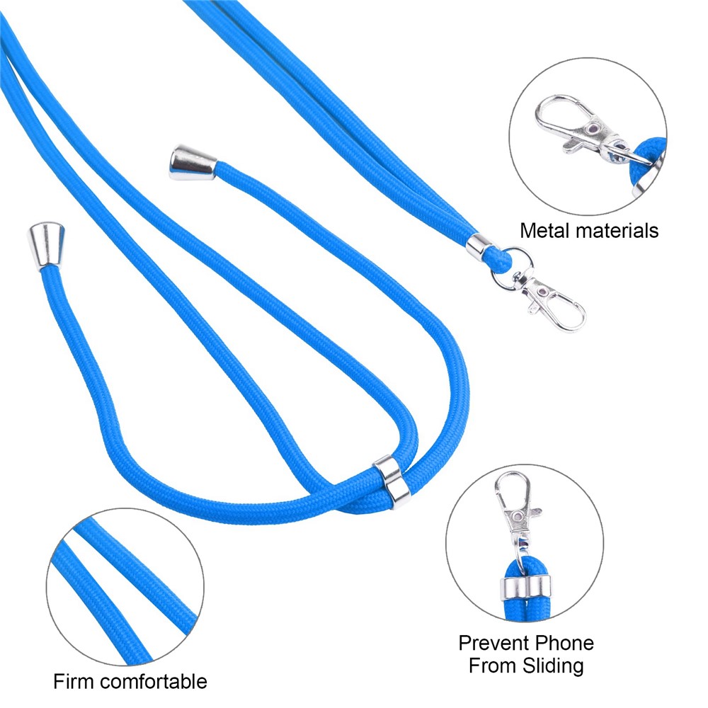 Phone Cover with Hanging String Hard PC+TPU Honeycomb Texture Phone Case for Samsung Galaxy A32 4G (EU Version) - Blue-2