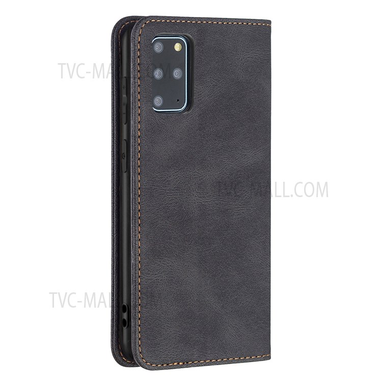 BINFEN COLOR Scratch Resistant Anti-swiping Design PU Leather Phone Case Stand Cover for Samsung Galaxy S20 Plus - Black-10