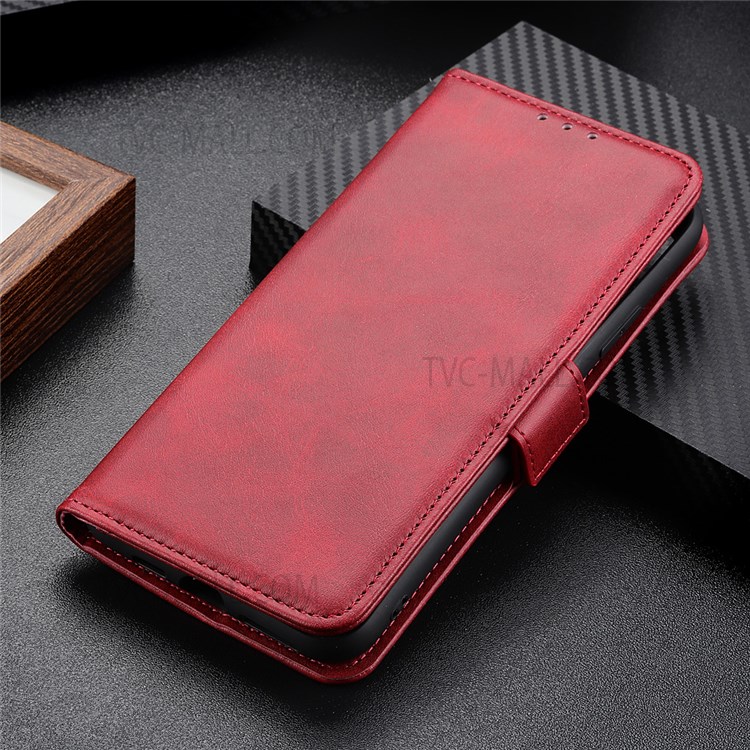 PU Leather Wallet Phone Case Soft TPU Shockproof Magnetic Closure Stand Flip Cover for Samsung Galaxy A13 5G - Red-7