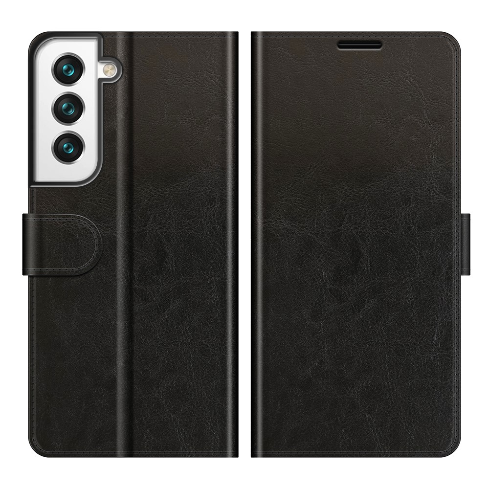 Wallet Design Crazy Horse Texture Leather Phone Cover Shell with Horizontal Viewing Stand for Samsung Galaxy S22 Plus - Black-1
