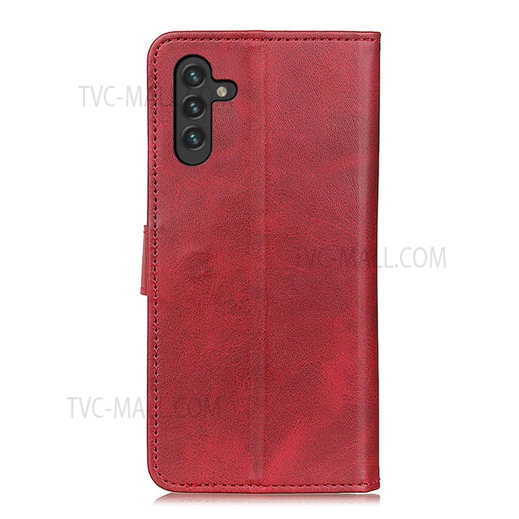 All-round Protection Magnetic Closure Wallet Design Leather Phone Stand Cover for Samsung Galaxy A13 5G - Red-3