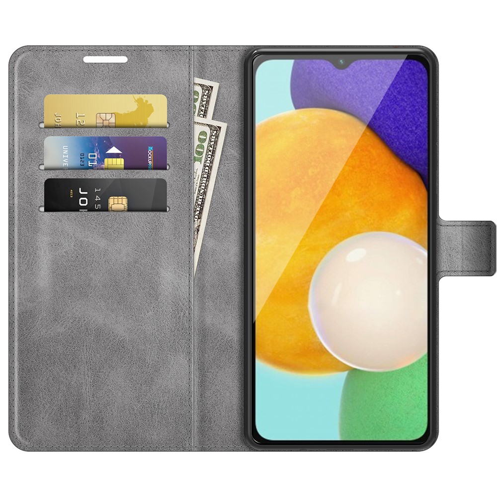Shockproof Protective PU Leather TPU Wallet Stand Phone Flip Cover Case for Samsung Galaxy A13 5G - Grey-4