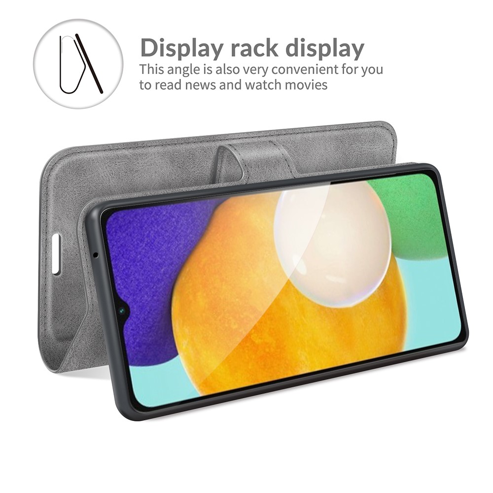 Shockproof Protective PU Leather TPU Wallet Stand Phone Flip Cover Case for Samsung Galaxy A13 5G - Grey-6