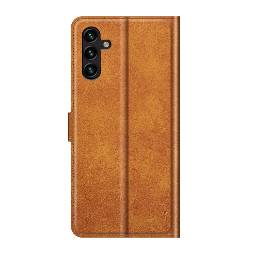 Shockproof Protective PU Leather TPU Wallet Stand Phone Flip Cover Case for Samsung Galaxy A13 5G - Yellow-3