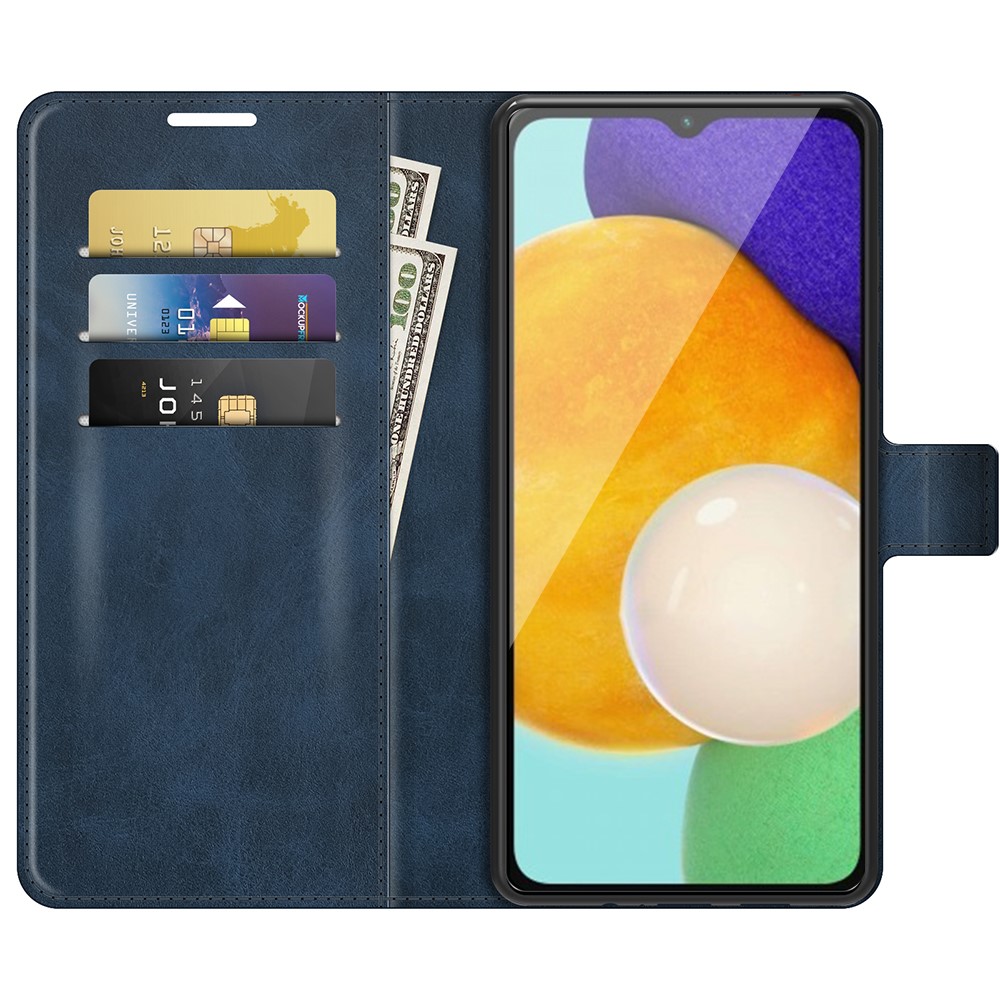 Shockproof Protective PU Leather TPU Wallet Stand Phone Flip Cover Case for Samsung Galaxy A13 5G - Blue-4