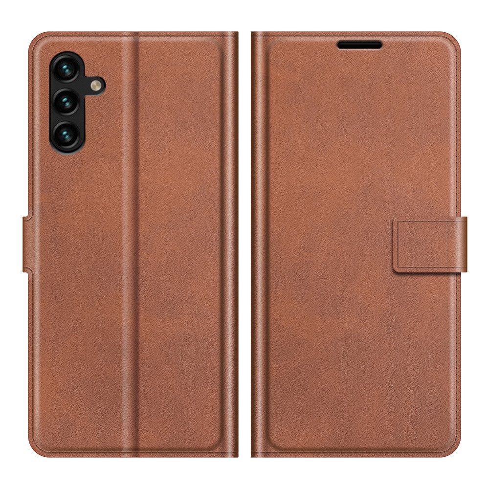 Shockproof Protective PU Leather TPU Wallet Stand Phone Flip Cover Case for Samsung Galaxy A13 5G - Light Brown-1