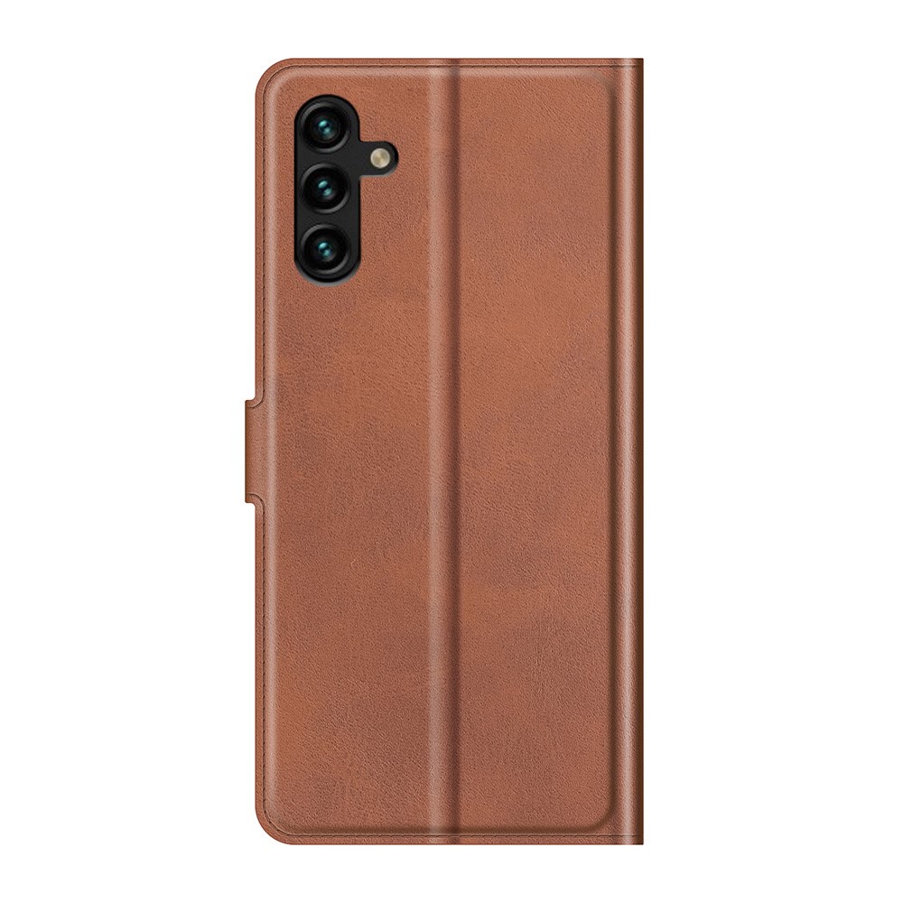 Shockproof Protective PU Leather TPU Wallet Stand Phone Flip Cover Case for Samsung Galaxy A13 5G - Light Brown-3