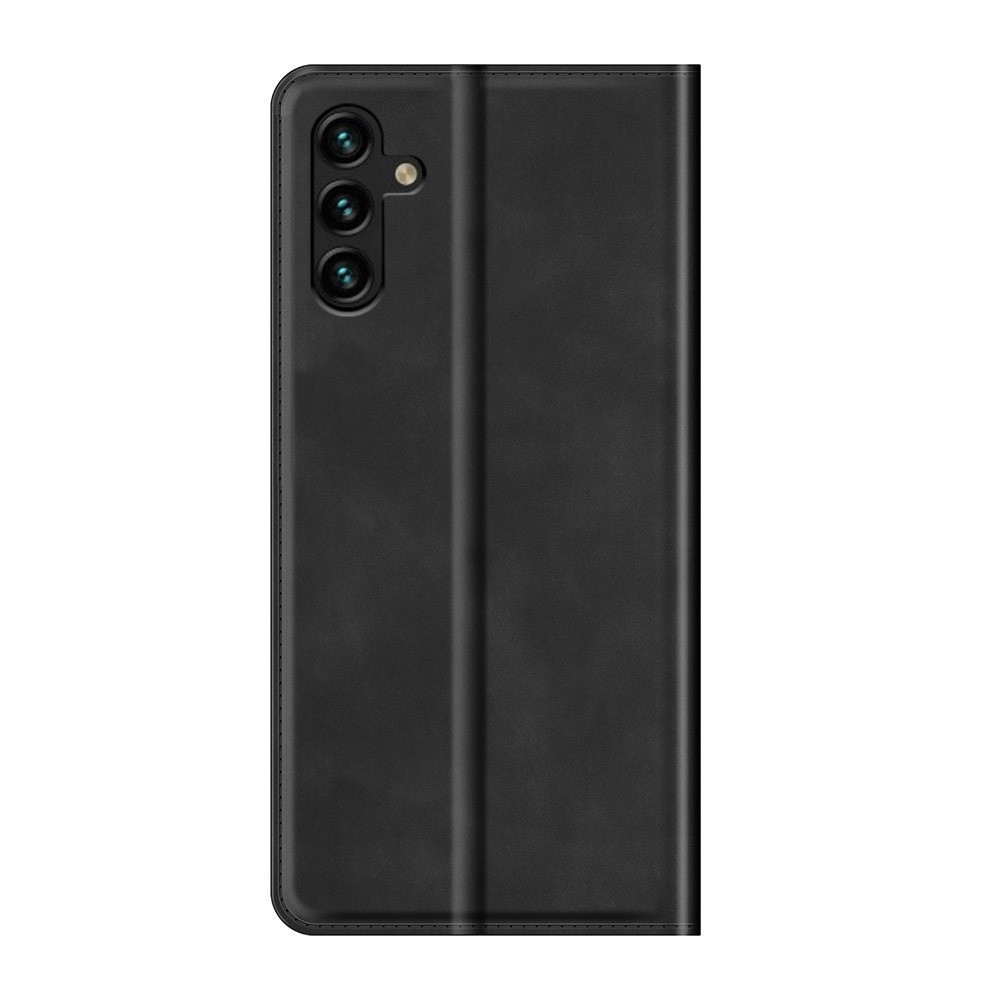 Anti-fall Stand Design Silky-Touch Super Magnet Closure Folio Flip Leather Cover Protective Case Wallet for Samsung Galaxy A13 5G - Black-3